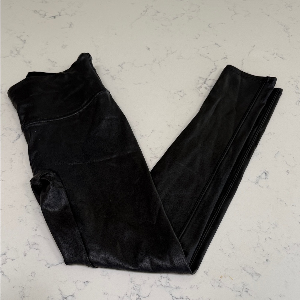 Spanx faux leather leggings size small petite